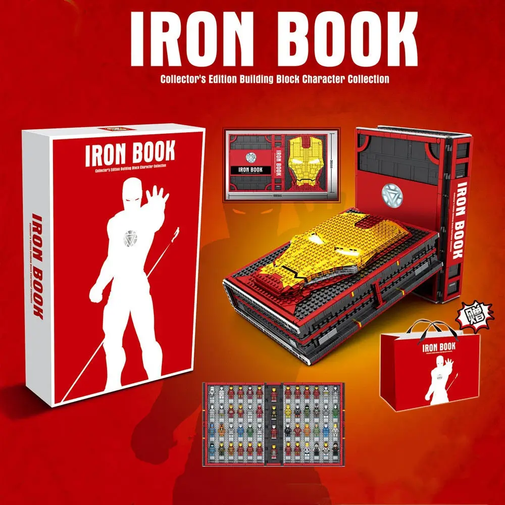 

52 Style lron Man Collection Book Marvel Avengers Super Heroes with Legoinglys Building Blocks Figures Toys