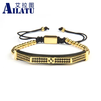 

Watch Protector Jewelry Bracelet Ailatu Stainless Steel Luxury Fashion Mens Rope Chain Cz Beads New Meaningful Rainbow