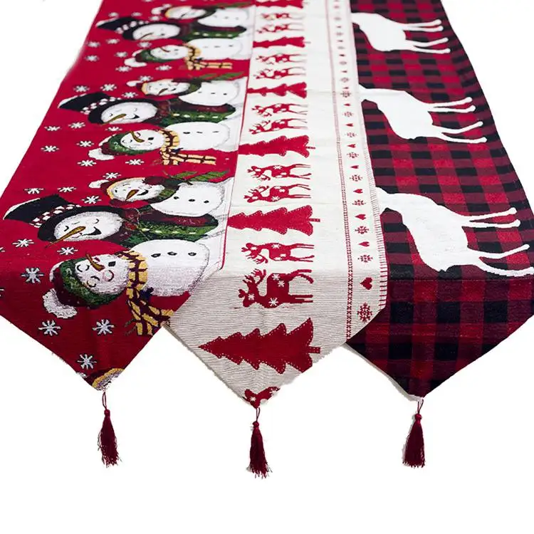 New Christmas Decorations Cotton Embroidered Christmas Table Flags Creative European Christmas Coffee Tables Desktop Decoration