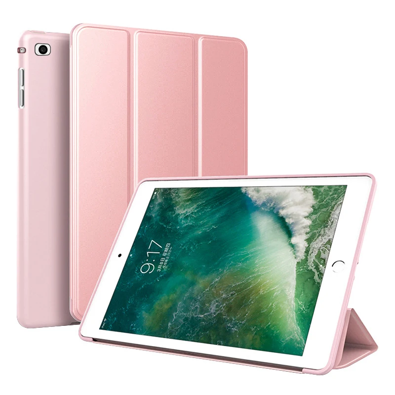 Для IPad Air 2 Air 1 чехол 9,7 Funda силиконовый мягкий чехол для задней панели из искусственной кожи умный чехол для IPad 6го поколения Чехол - Цвет: Pink