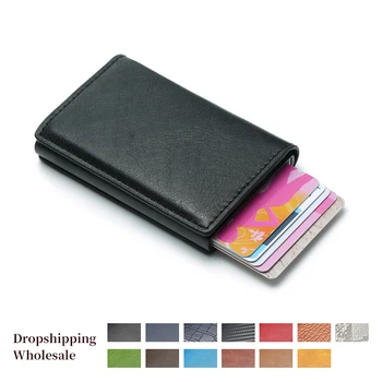 

2020 Leather Men Rfid Wallet Wallet Credit Card Holder Slim Wallets Mini Wallets Card Holder Metal Money purse Women Purse
