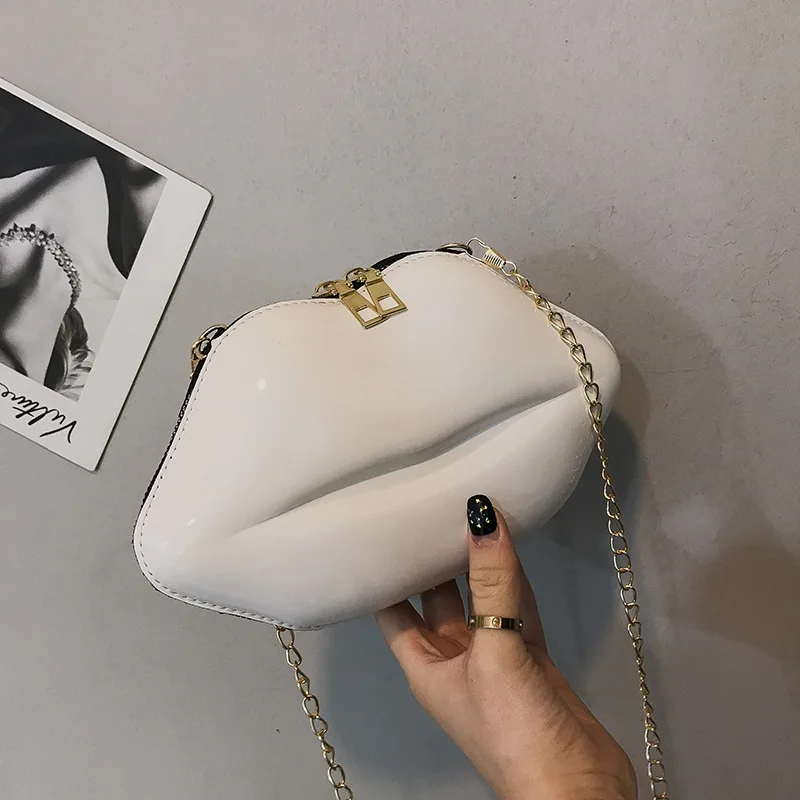 Женская сумка в форме губ, ПВХ, сумка-тоут, одноцветная, на молнии, сумка через плечо, сумка для телефона, сумка для монет, вечерние клатчи, Bolsas Feminina Saco