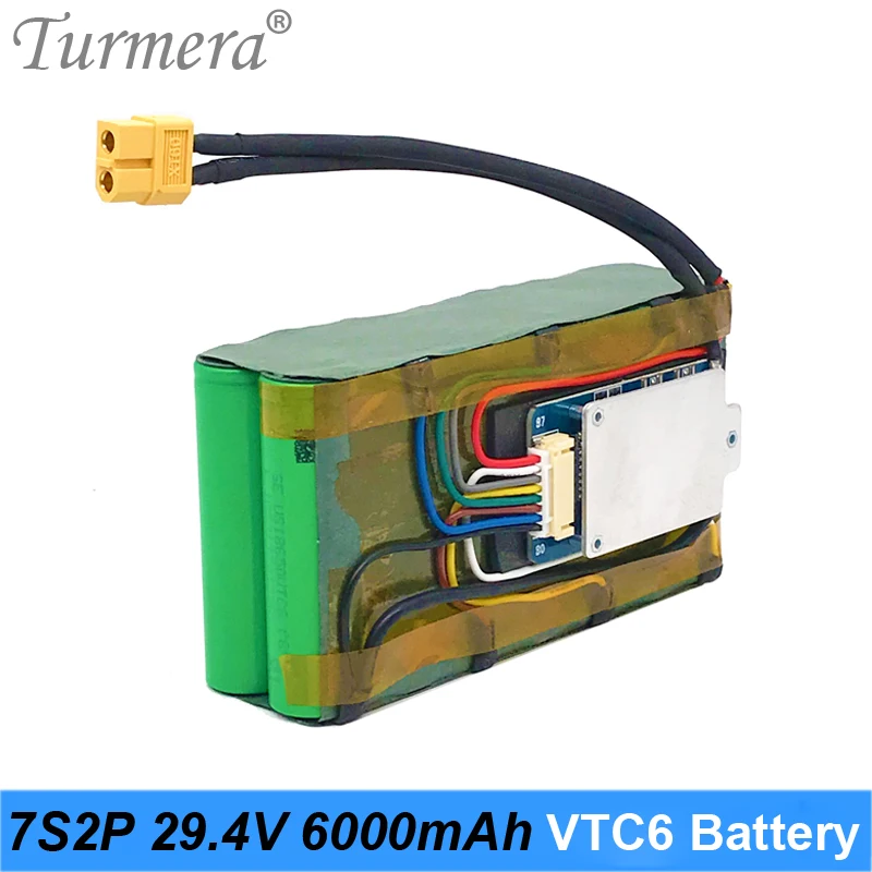 Аккумулятор Turmera 29 4 в 6 А ч 18650 3000 мАч 7S2P 7S 30 BMS для электронного скутера