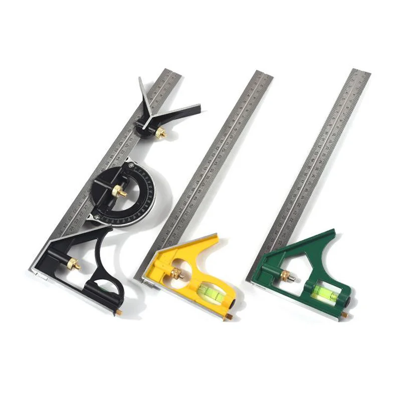 

300mm Adjustable Stainless Steel Combination Square Angle Ruler 45/90/180 Degree Multifunctional Woodworking Measuring Tool