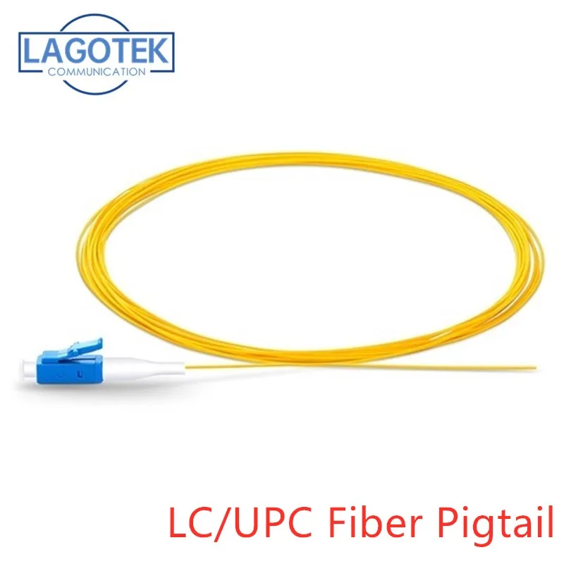 50Pcs/lot  Simplex LC/UPC 9/125 Single Mode FiberOptic Pigtail, 0.9 mm PVC Outer Jacket 1.5M
