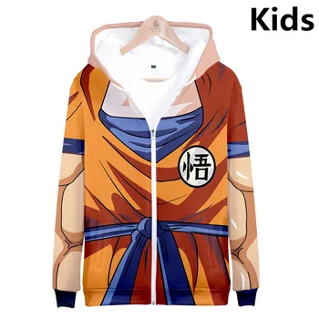 

2 To 13 Years Kids Hoodies Dragon Ball Z Goku 3D Printed Hoodie Sweatshirt Boys Girls Long Sleeve Zipper Jacket Children Clothes
