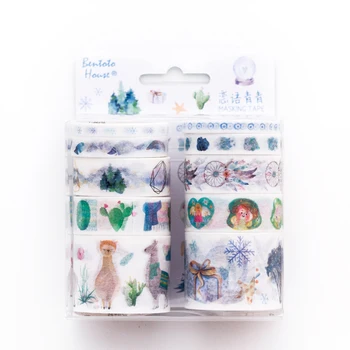 

10 Rolls/set Scrapbooking Student DIY Adhesive Cartoon School Paper Stationery Office Masking Stickers Washi Tape Novelty