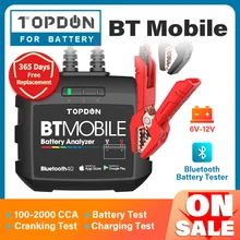 Bluetooth-тестер автомобильного аккумулятора TOPDON, 12 В, 100 cca Bluetooth-тестер автомобильного аккумулятора TOPDON, 12 В, 100 cca