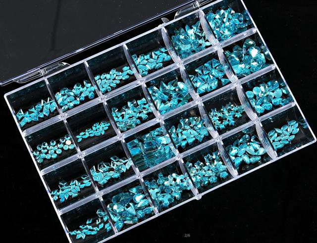 Multi Nail Rhinestones Kit Flatback 240pcs Alloy Charms (Neon,Pink,AB,Blue) Glass Jewelry Nail Art Crystal Box 2022