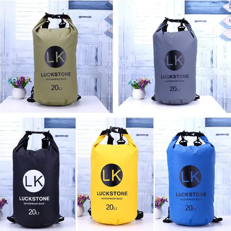 

20L Waterproof Bags Storage Dry Sack PVC Bag For Canoe Kayak Rafting Outdoor Sport Swimming Drifting Bags Travel Kit Backpack