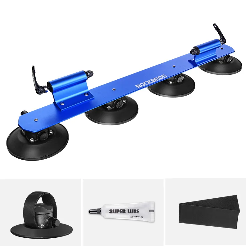 ROCKBROS, на присоске, на крышу, для велосипеда, для переноски автомобиля, велосипедная стойка, быстрая установка концентратора, MTB, для шоссейного велосипеда, Универсальные Стойки, вакуумный аксессуар - Цвет: Style 2 - Blue