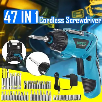 

4.8V Electric Screwdriver Home DIY Electric Drill Screw Driver Rechargeable Cordless Screwdriver Tool Drill Bit Set