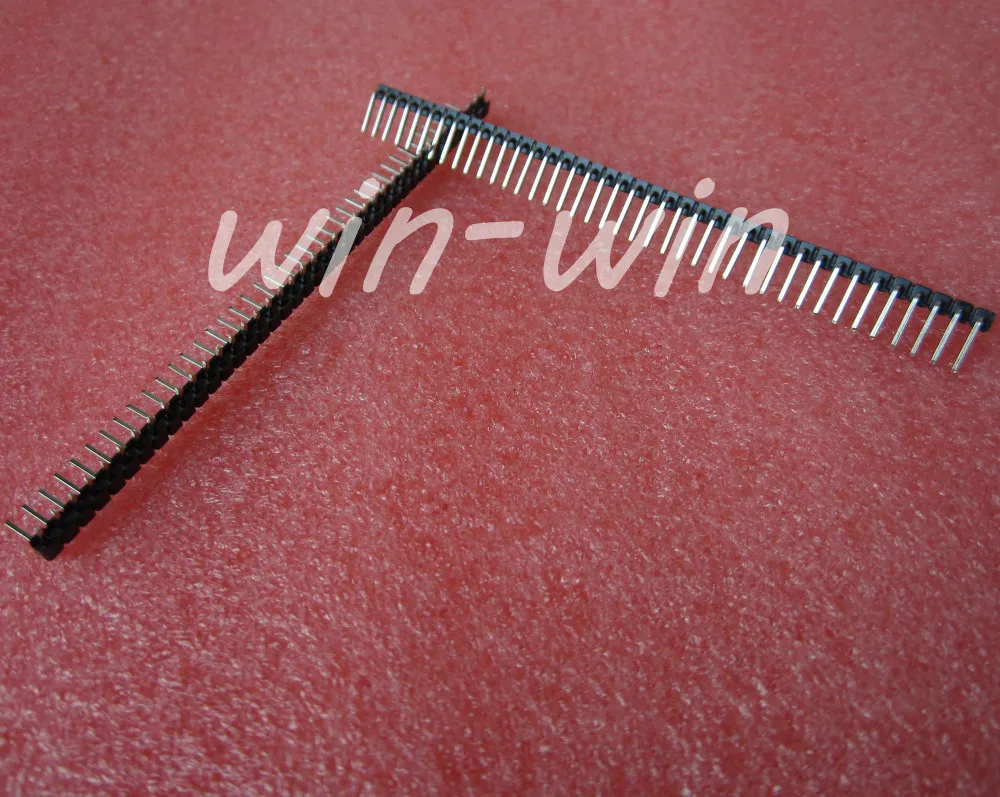 

10 1x40 pin 2.54mm right angle single row male pin header connector electronics product compatible board diy electronics