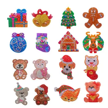 

DIY Diamond Keychain Special Shaped Full Diamond Painting Keyring Pendant Gift New Year Christmas Decorations Keychains