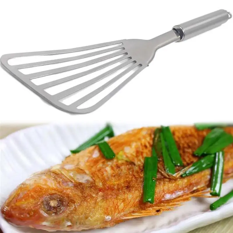 New Fish Spatula Metal Stainless Steel Blade With Wooden Handle Tuner Utensils For Kitchen Cooking Tool Dropshipping | Дом и сад