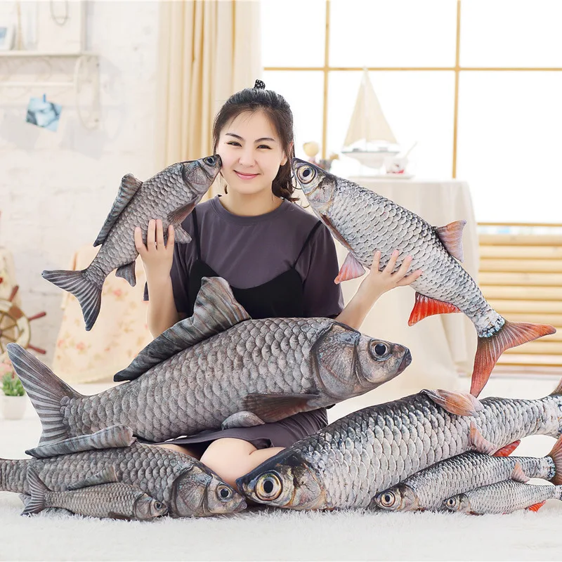 50/70/100CM3D искусственный газон Подушка-рыба кукла Творческая пародия Плюшевая Игрушка Рыба Творческие Плюшевые диван-подушка для детских игрушек