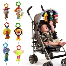 Hochet pour enfants, jouet en peluche, Animal de dessin animé, cloche à main, poussette, berceau, cadeaux pour bébés