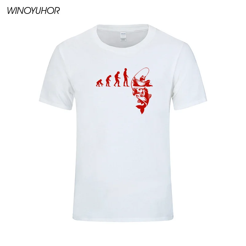 White Новая Evolution Fishinger Футболка мужская летняя рыба шутка Рыбак футболки с карпом хлопок Лето короткий рукав Забавный подарок футболка - Цвет: White