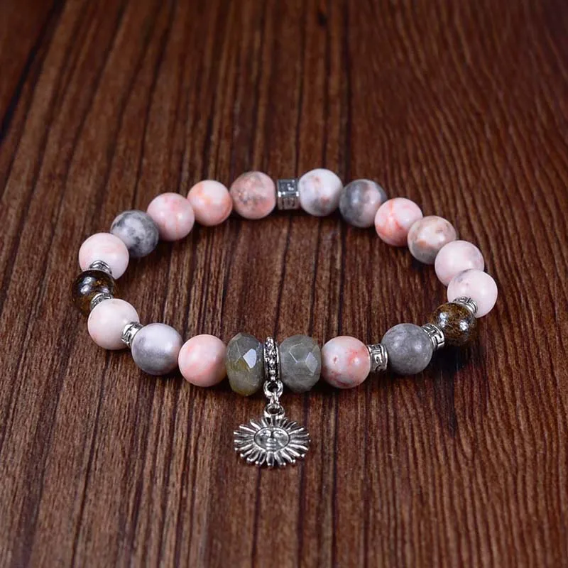 

Boho Bracelet Beaded Bracelet 8mm Semi Precious Stone Simple Strand Bracelet Handmade Mens Bracelets Dropshipping