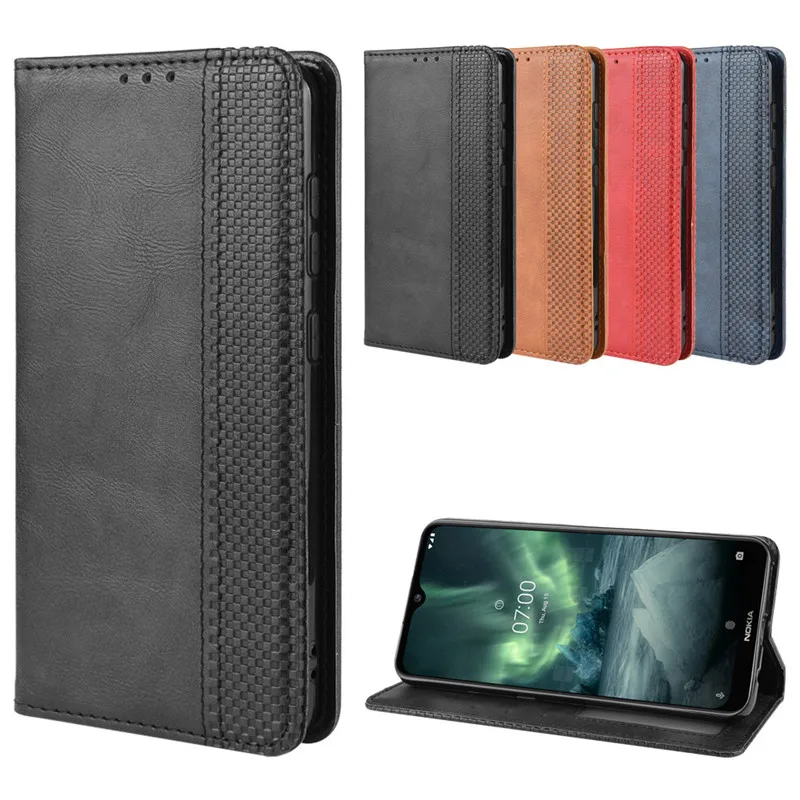 

For Nokia 7.2 Case PU Leather Wallet Card Magnetic Book Business Protective Cover For Nokia7.2 TA-1196 TA-1181 TA-1178 Phone Bag