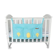 Детская мультяшная кровать, висячая сумка для хранения, холст, для новорожденных, кроватки, органайзер, игрушка, пеленка, карман, постельные принадлежности, набор аксессуаров 73*38 см