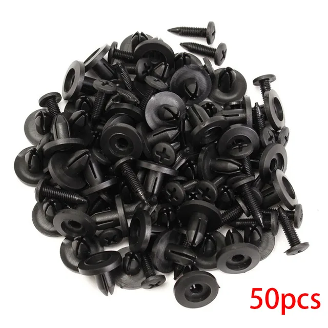100Pcs Car Clips Fastener Screws Bumper Interior Decoration Auto Plastic Random Mixing Universal Plastic 50pcs