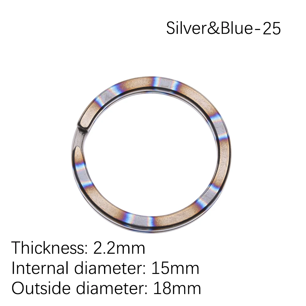 18mm 1pc Silver Blue 1/2 шт. брелок из титанового сплава для повседневного использования, портативный брелок с пряжкой для ключей, круглый зажим, держатель для ключей, подвесной инструмент для отдыха на природе и путешествий - Цвет: 18mm 1pc Silver Blue