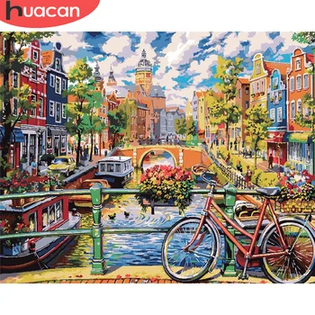 

HUACAN DIY Pictures By Number House Kits Painting By Numbers Scenery Drawing On Canvas Hand Painted Picture Art Gift Home Decor