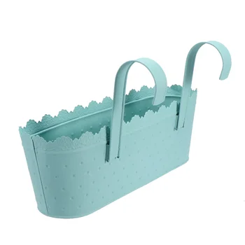

1PC Frosted Hook Flowerpot Wrought Iron Hanging Basket Flowerpot Household Flowerpot Decor for Home Hotel (Blue)