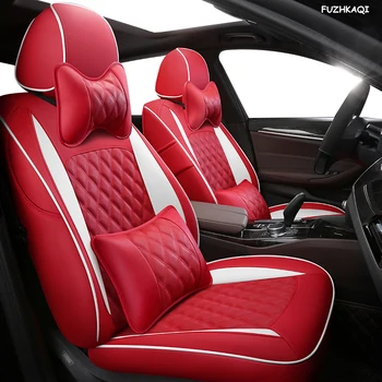 

FUZHKAQI Custom Leather car seat covers For Hyundai Veloster LAFESTA Coupe Azera Grand SantaFe Veracruz Equus Rohens car seats
