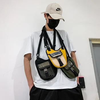 

Hong Kong style mobile phone bag retro street sports bag men and women messenger bag Oxford cloth waist bag multifunction