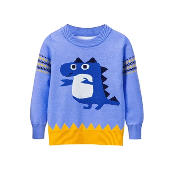 

Jumping Meters 3-7T Children Dinosaur Sweaters for Autumn Spring Long Sleeve Pullovers Kids Fashion Shirts Kids Top