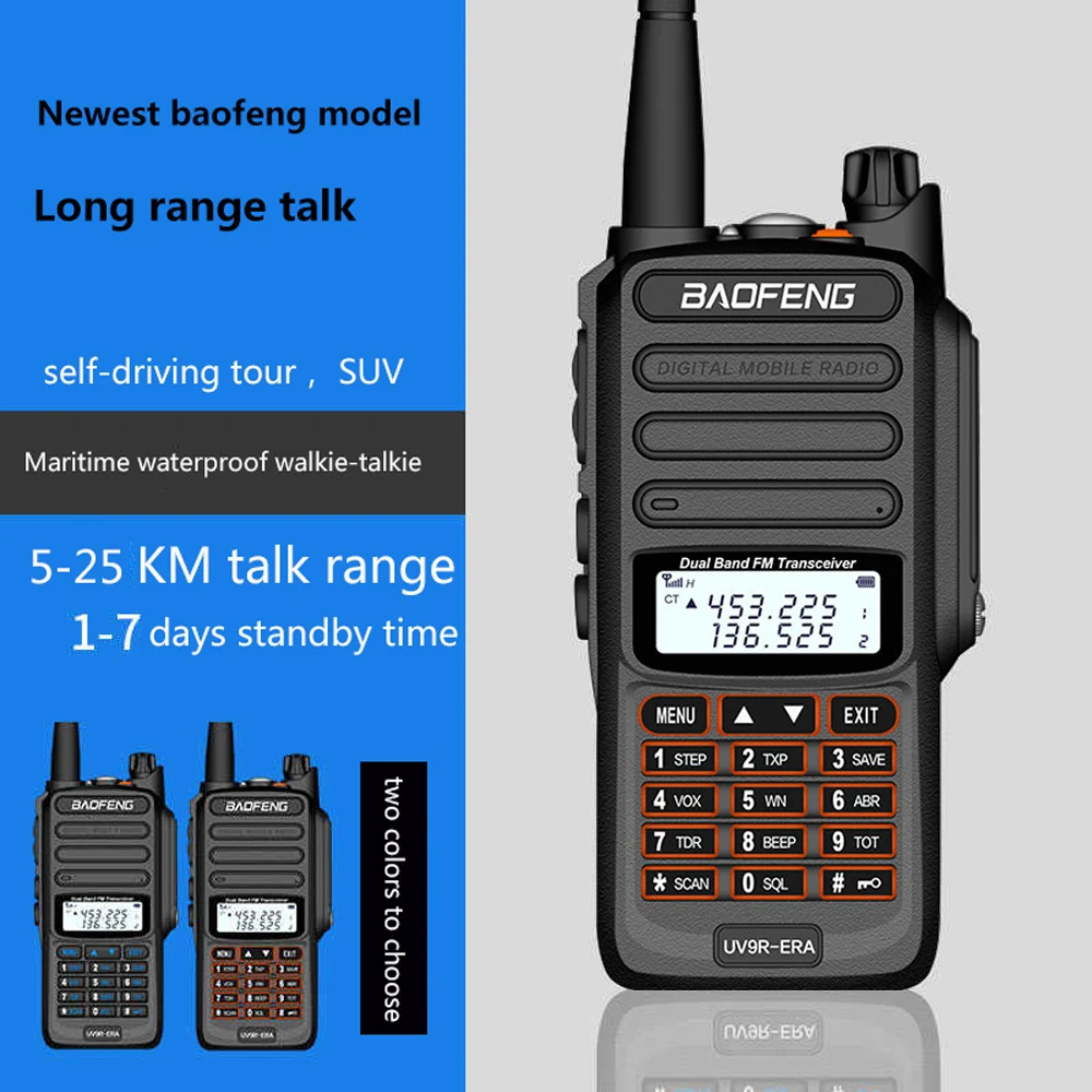 Baofeng версия портативная рация 25 км 10 Вт IP68 Водонепроницаемая Baofeng uv-9r ERA plus cb ham Радио comunicador UHF VHF радио