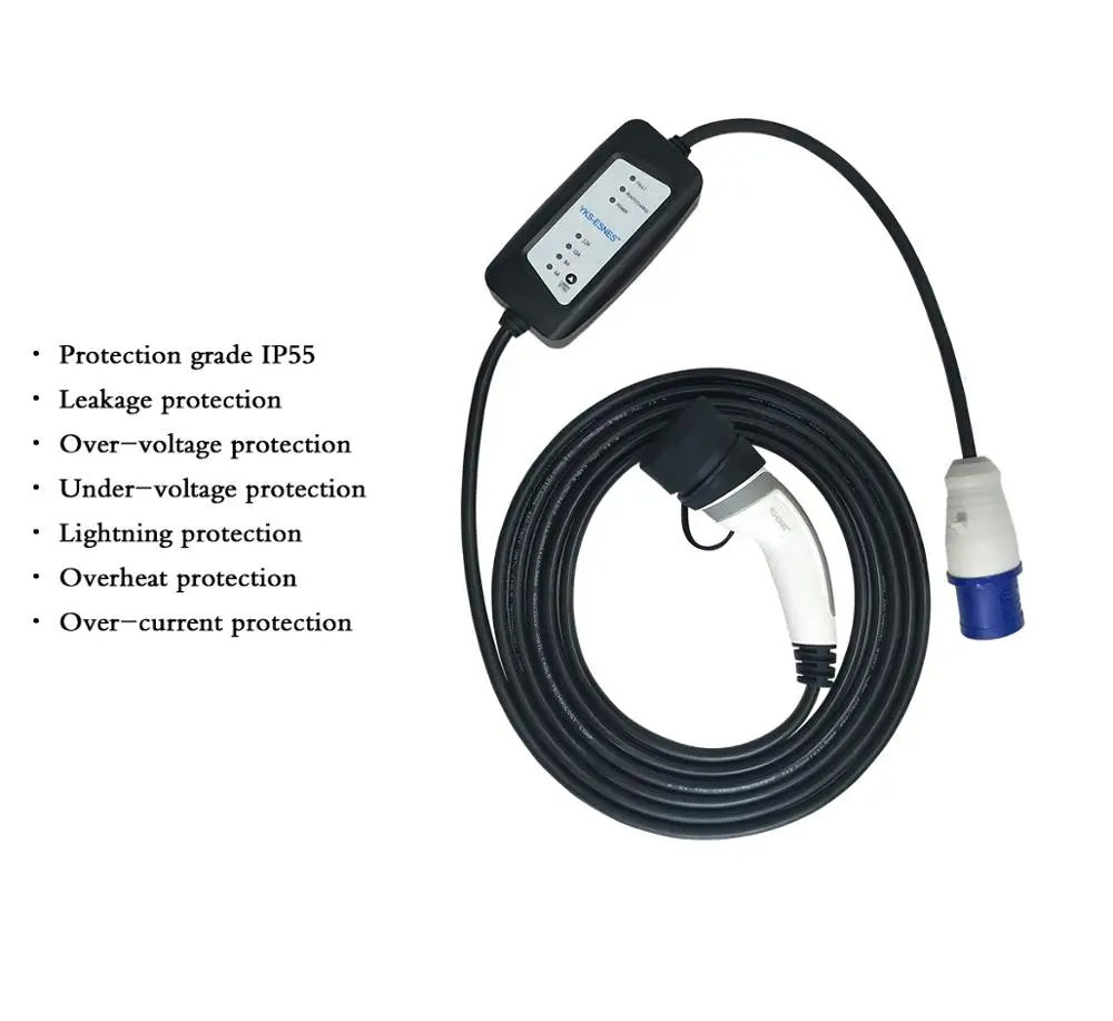  YKS-ESNES Portable EV car Charger IEC 62196 16A CEE 3 Pins Plug 5M EV charger