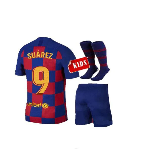19, 20 Детский комплект, Barcaed Jersey soccer La Liga, детский костюм+ носки, MESSI GRIEZMANN F. DE JONG COUTINHO, barelonaea, Детская рубашка - Цвет: kids