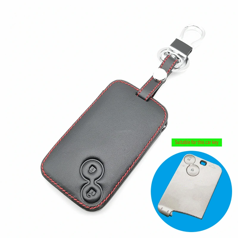 

Genuine Leather Car Key Case Key Holder Keychain Protector Accessories for Renault Laguna 2 Smart Buttons Shell Cover Remote Fob