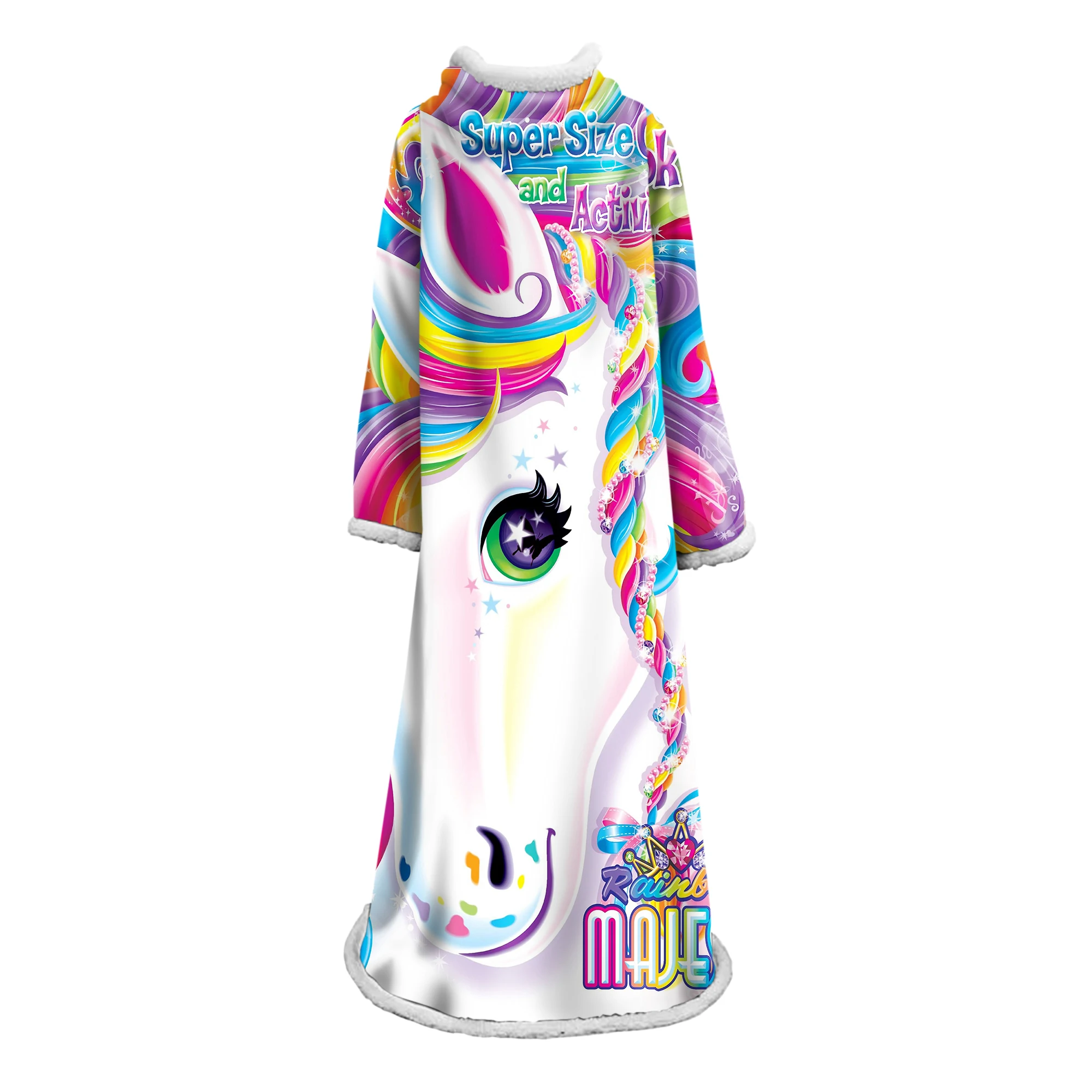 

unicorn Super Soft Comfy Warm Plush Throw with Sleeves TV Blanket Wrap Robe Cover for Lounge Chair Couch BS11