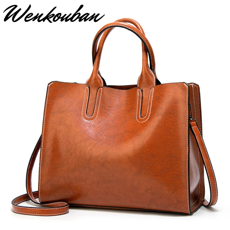 

Top-handle Bags Leather Tote Bag Women Handbags Fashion Big Shoulder Crossbody Bag Vintage Ladies Black Bag Sac A Main Femme