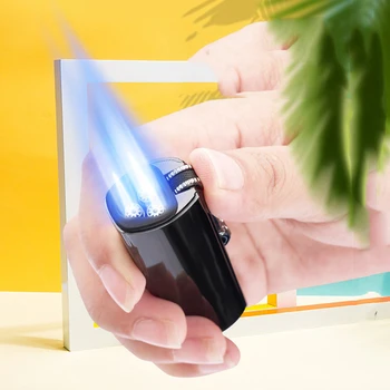 

High-end Firepower Gas Lighter Metal Lighters Jet Three Torch Turbo Lighter Outdoor Camping Cigar Cigarette Lighters