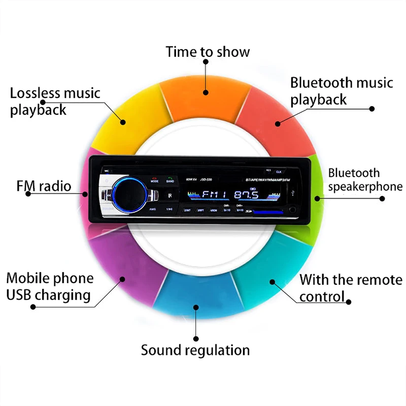 Автомобильный MP3 мультимедийный плеер Bluetooth Авторадио Стерео радио FM Aux вход приемник SD USB JSD-520 12 В в тире 1 din