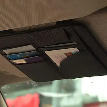 

Universal Car Sun Visor Sunglasses Card Sunglasses Pen Ticket Clip Multi-purpose Holder Leather Car Roof Suit Kit