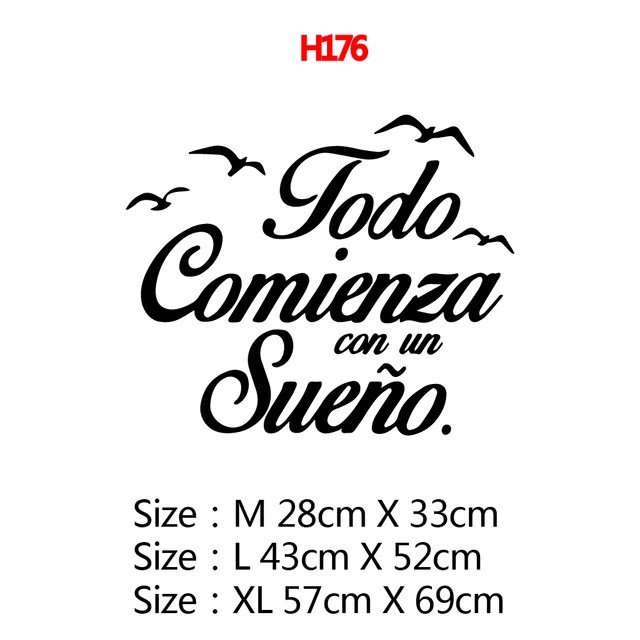 Large Spanish Quotes Phrase Wall Decals Wallpaper Vinyl Stickers For Office Room Decal Wall Sticker Home Decoration Poster Mural H176