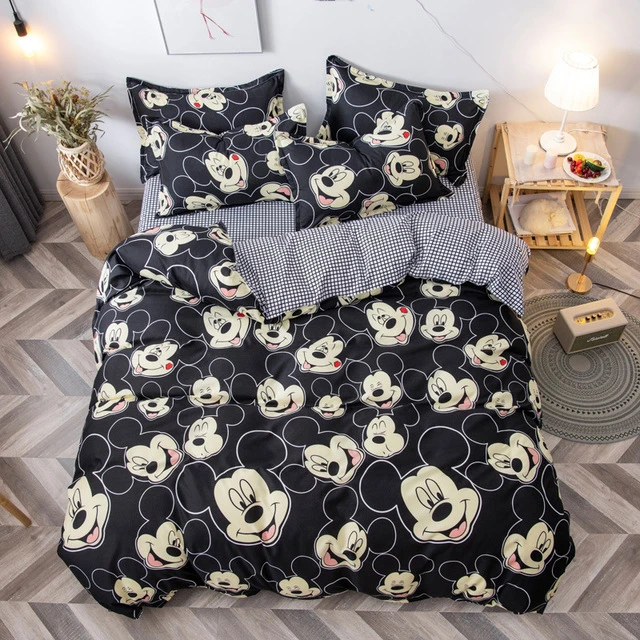 Parure de lit Minnie pour adultes et enfants, ensemble de literie, avec  housse de couette complète, Queen size, lit double, taie d'oreiller,  cadeaux - AliExpress