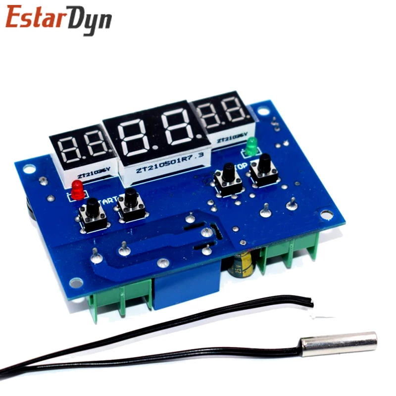 DC12V Thermostat Intelligent Digital Thermostat Temperature Controller with NTC Sensor W1401 Led Display