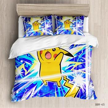 

Hot Sale Pokemon Cartoon Pattern 3D Bedding Set Printed Duvet Cover Set Twin Full Queen King Size Dropshipping