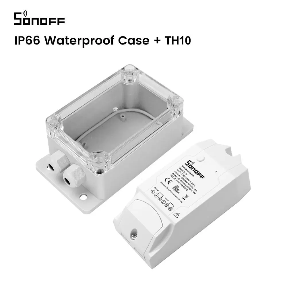 Itead SONOFF IP66 водонепроницаемый чехол распределительная коробка совместима с sonoff Basic/RF/Pow/Dual/TH10/TH16 умный дом WiFi переключатель - Цвет: IP66 Case With TH10
