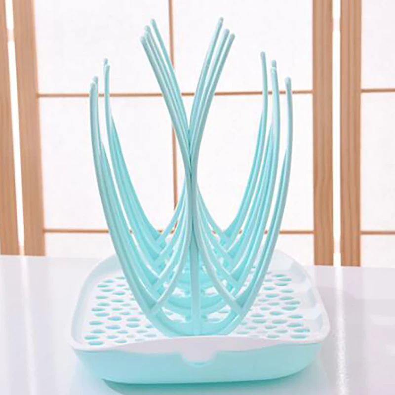 

Bottle Dry Rack Baby Feeding Bottles Drain Drying RacBaby Bottle Dryer Drainer Storage Drying Holder Shelf Blue pink YHZ002