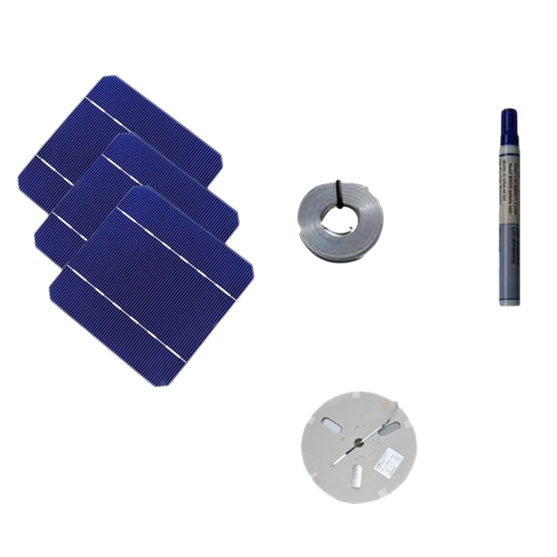 

RISE-100W DIY Solar Panel Charger Kit 40 Pcs Monocrystalline Solar Cell 5X5 with 20M Tabbing Wire 2M Busbar Wire and Flux Pen