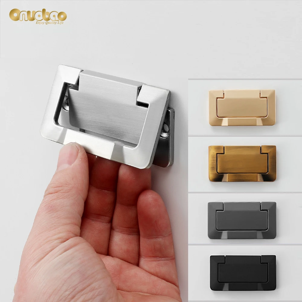 Onuobao Drawer Cabinet Door Flat Concealed Handle Free Punching Invisible Handle TV Cabinet Door Dedside Table furniture handles kitchen door handles