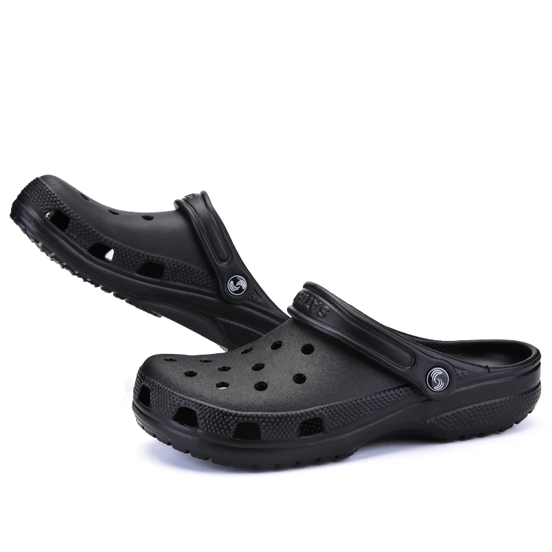 Mazefeng Brand Big Size 39-46 Croc Men Black Garden Casual Aqua Clogs Hot Male Band Sandals Summer Slides Beach Swimming Shoes